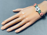 Flowers And Leaves Vintage Southwest Sterling Silver Bracelet-Nativo Arts