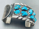 Heavy 113 Grams Vintage Native American Zuni Turquoise Sterling Silver Bracelet-Nativo Arts