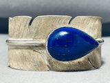 One Of The Finest Lapis Hand Carved Sterling Silver Vintage Native American Navajo Bracelet-Nativo Arts