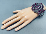 Gorgy Vintage Navajo Purple Stone Cluster Sterling Silver Bracelet-Nativo Arts