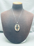 Outstanding Vintage Native American Zuni C.dishta Turquoise Sterling Silver Necklace Signed-Nativo Arts