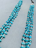 Nuggets Of Old Turquoise Vintage Native American Navajo Heishi Necklace-Nativo Arts