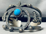 Native American Naja Cuff Bracelet!! Rare Vintage Turquoise Sterling Silver Cuff-Nativo Arts