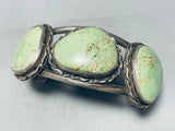 Gasp! Vintage Native American Navajo Green Turquoise Sterling Silver Bracelet-Nativo Arts