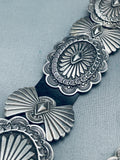 374 Grams Vintage Native American Navajo Hand Tooled Sterling Silver Concho Belt-Nativo Arts