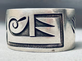 Important Vintage Native American Hopi Diedra Namingha Sterling Silver Geomtric Bracelet