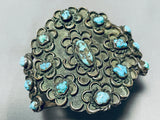 Teh Best Vintage Native American Navajo Waving Cluster Turquoise Sterling Silver Bracelet-Nativo Arts