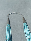 Exquisite Vintage Native American Navajo Turquoise Heishi Sterling Silver Necklace-Nativo Arts