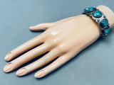 Sturdy Vintage Southwest Turquoise Nugget Sterling Silver Bracelet-Nativo Arts