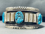 Tubular!!!! One Of One Vintage Native American Navajo Turquoise Sterling Silver Bracelet-Nativo Arts