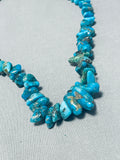 Native American Brilliant Vintage Santo Domingo Pilot Mountain Turquoise Chunks Necklace-Nativo Arts