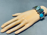 Smithsonian Artist!! Vintage Native American Navajo Turquoise Sterling Silver Bracelet-Nativo Arts