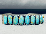 Important Heavy Vintage Native American Navajo Kirk Smith Turquoise Sterling Silver Bracelet-Nativo Arts