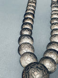 Rounded Basket Bead Vintage Native American Navajo Hand Tooled Sterling Silver Necklace-Nativo Arts