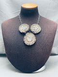 One Of The Most Unique Ever Vintage Native American Navajo Sterling Silver Necklace-Nativo Arts