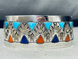 External Hallmark!! Very Rare Vintage Native American Navajo Turquoise Sterling Silver Bracelet-Nativo Arts