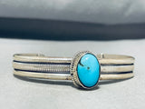 Glorious Vintage Native American Navajo Bisbee Turquoise Sterling Silver Bracelet-Nativo Arts