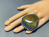 Native American Huge 44 Grams Ella Jackson Green Turquoise Sterling Silver Ring-Nativo Arts