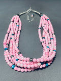 Dropdead Gorgeous Pink Native American Navajo Sterling Silver Necklace-Nativo Arts