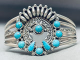 Rare Naja Vintage Native American Navajo Turquoise Sterling Silver Bracelet Earrings-Nativo Arts