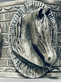 165 Grams Horse!! Native American Navajo Turquoise Sterling Silver Bracelet-Nativo Arts