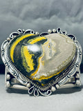 Nez Heart Of Jasper Native American Navajo Sterling Silver Bracelet 138 Grams-Nativo Arts