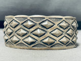 Astounding Native American Navajo Sterling Silver Signed Nora Bill Bracelet-Nativo Arts