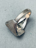 Squared Onyx Vintage Native American Navajo Sterling Silver Ring Old-Nativo Arts