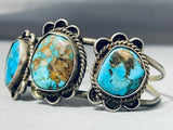 Rare Vintasge Native American Navajo Old Morenci Turquoise Sterling Silver Bracelet-Nativo Arts