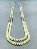 Yellow Stones Vintage Native American Navajo Hieshi Sterling Silver Necklace-Nativo Arts