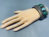 100 Gram Vintage Native American Navajo Royston Morenci Turquoise Sterling Silver Bracelet-Nativo Arts