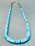 Fabulous Vintage Santo Domingo Turquoise Sterling Silver Necklace-Nativo Arts