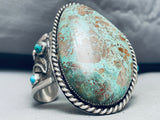 Monster 166 Grams Vintage Native American Navajo Green Turquoise Sterling Silver Bracelet-Nativo Arts