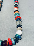 Tommy Rose Singer Native American Navajo Turquoise Coral Lapis Sterling Silver Necklace-Nativo Arts