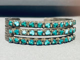 Early **amazing** Vintage Native American Navajo Cerrillos Turquoise Sterling Silver Bracelet-Nativo Arts