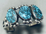 Blue Wind Turquoise!!!! Important Best Vintage Native American Navajo Sterling Silver Bracelet-Nativo Arts