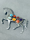 Mark Yazzie Native American Navajo Turquoise Sterling Silver Horse Pin/ Pendant Signed-Nativo Arts