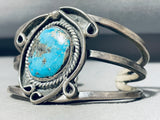 Beautiful Vintage Native American Navajo Huge Gilbert Turquoise Sterling Silver Bracelet-Nativo Arts
