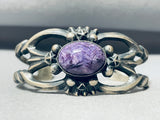 Jaw To The Floor Vintage Native American Navajo Charoite Sterling Silver Bracelet-Nativo Arts
