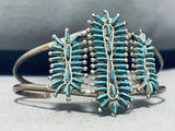 Beautiful & Intricate Vintage Native American Zuni Turquoise Sterling Silver Bracelet-Nativo Arts