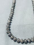 Wrap Around Very Old Vintage Native American Navajo 37-inch Long Sterling Silver Necklace