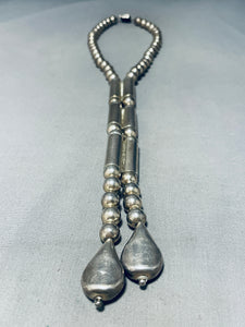 You Graduated!! Opulent Vintage Native American Navajo Tassel Sterling Silver Necklace-Nativo Arts