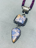 Phosphosiderite!! Rare Vintage Native American Navajo Sterling Silver Necklace-Nativo Arts