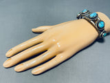 Impressive Vintage Native American Navajo Morenci Royston Turquoise Sterling Silver Bracelet-Nativo Arts