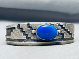 Important Vintage Native American Navajo Wil Begay Lapis Sterling Silver Bracelet-Nativo Arts