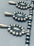 Womens Authentic Vintage Native American Navajo Sterling Silver Squash Blossom Necklace-Nativo Arts