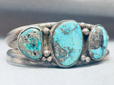 Superior Vintage Native American Navajo Morenci Turquoise Sterling Silver Bracelet-Nativo Arts