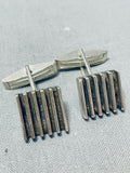 Tremendous Vintage Native American Navajo Sterling Silver Cufflinks-Nativo Arts
