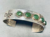Rare Internal Bear Vintage Native American Navajo Nephrite Jade Sterling Silve Rbracelet-Nativo Arts