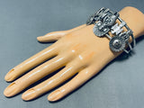 One Of The Most Unique Vintage Kachina Sterling Silver Bracelet Cuff-Nativo Arts